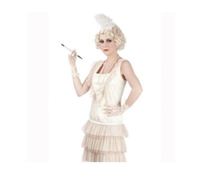 Costume Charleston Tulle Beige Anni 20