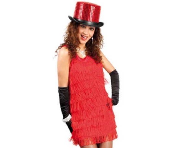 Costume Charleston Frange Rosso