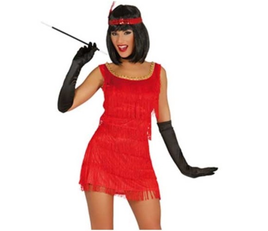 Costume Charleston Frange Rosso