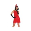 Costume Charleston Paillettes Rosso