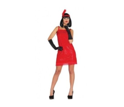 Costume Charleston Paillettes Rosso